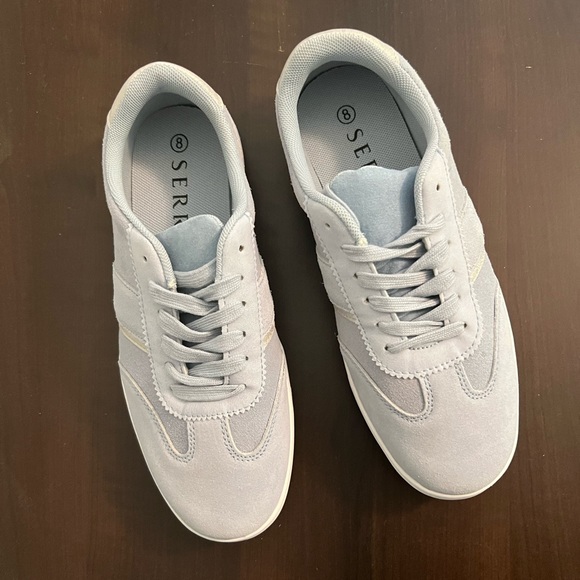 Serra Blue Suede Lace Up Sneakers Shoes Size 8 - Picture 5 of 8